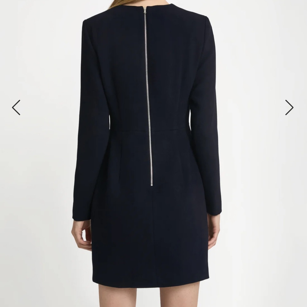Long Sleeve Black Shift Dress with Back Zip